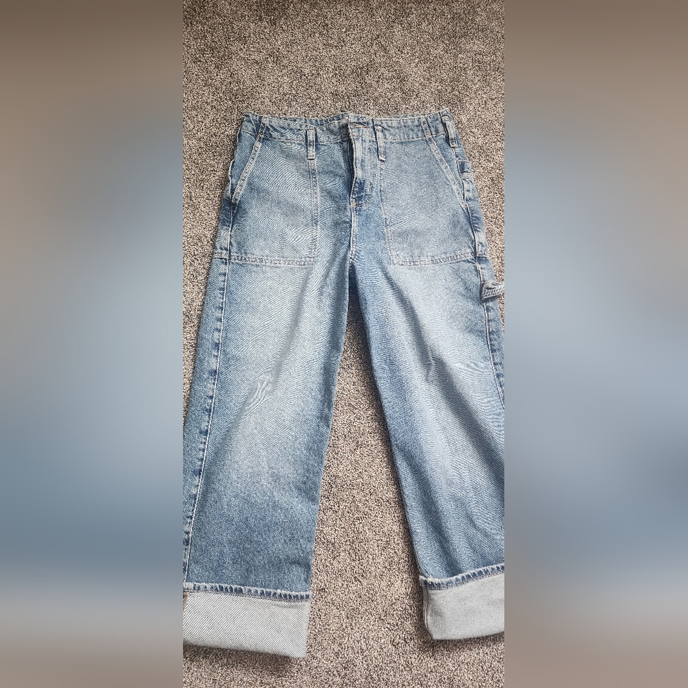 FREE PEOPLE  We The Free Major Leagues Mid-Rise Cuffed Jeans